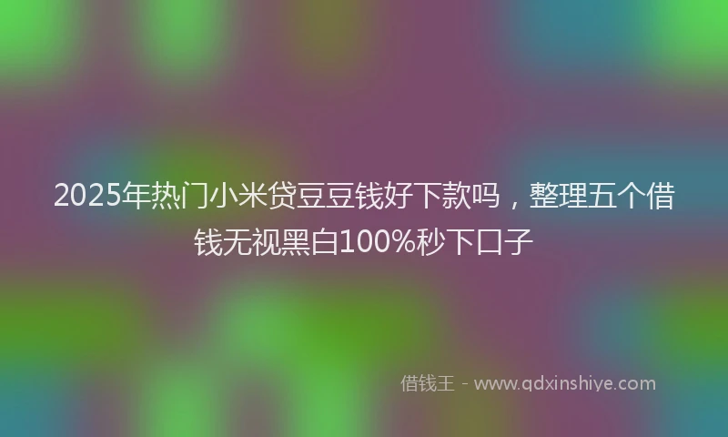 2025年热门小米贷豆豆钱好下款吗，整理五个借钱无视黑白100%秒下口子