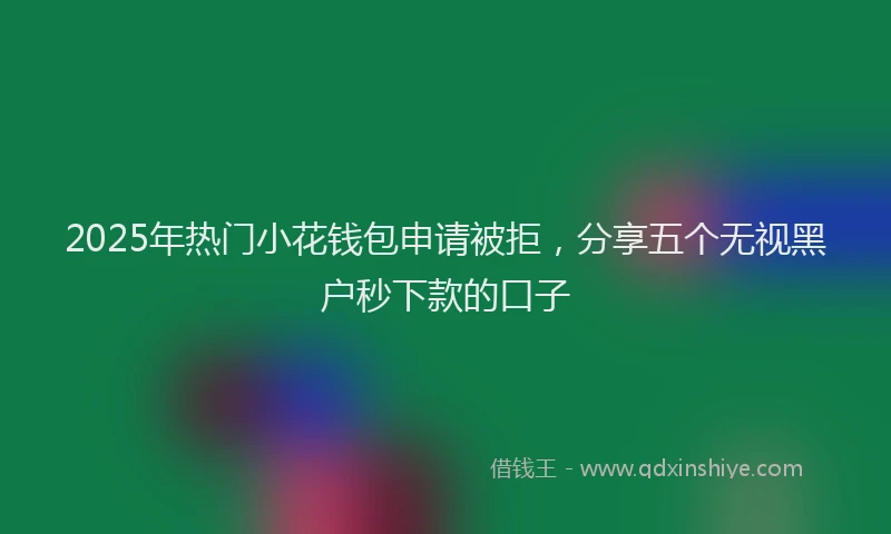 2025年热门小花钱包申请被拒，分享五个无视黑户秒下款的口子