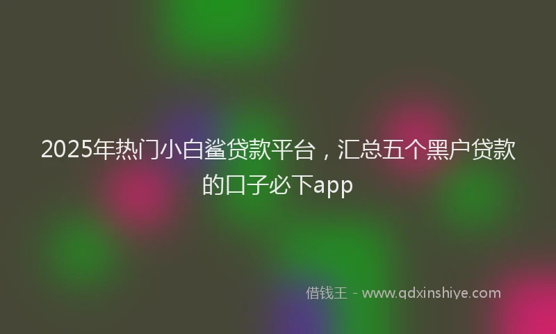 2025年热门小白鲨贷款平台，汇总五个黑户贷款的口子必下app