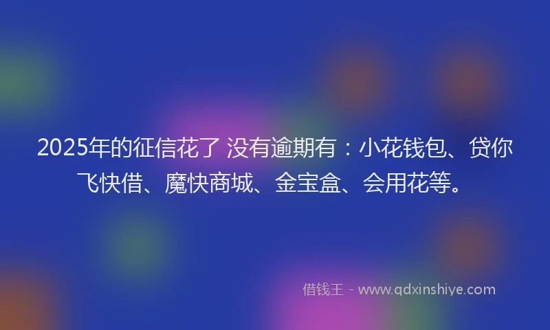 2025年的征信花了 没有逾期有：小花钱包、贷你飞快借、魔快商城、金宝盒、会用花等。