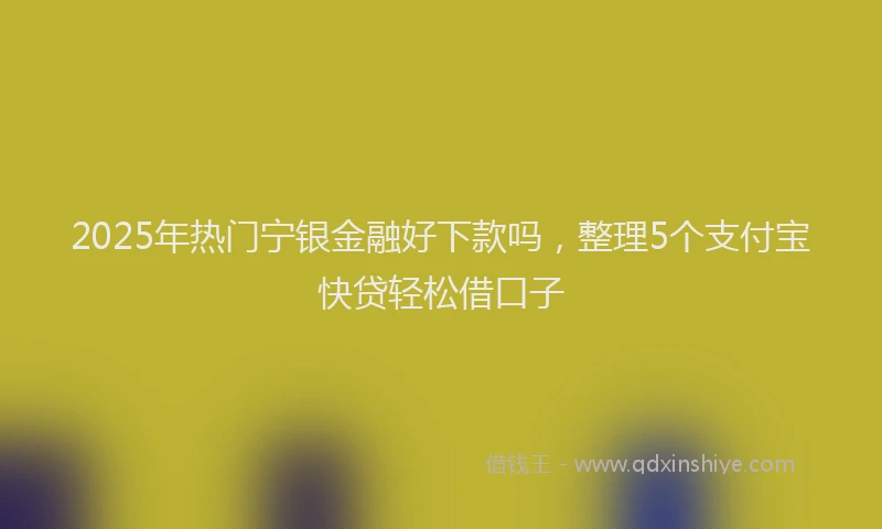 2025年热门宁银金融好下款吗，整理5个支付宝快贷轻松借口子