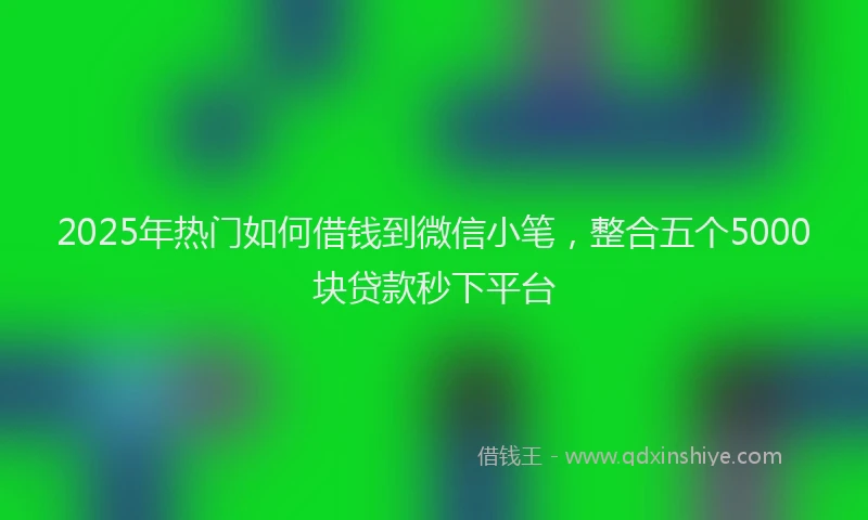 2025年热门如何借钱到微信小笔，整合五个5000块贷款秒下平台