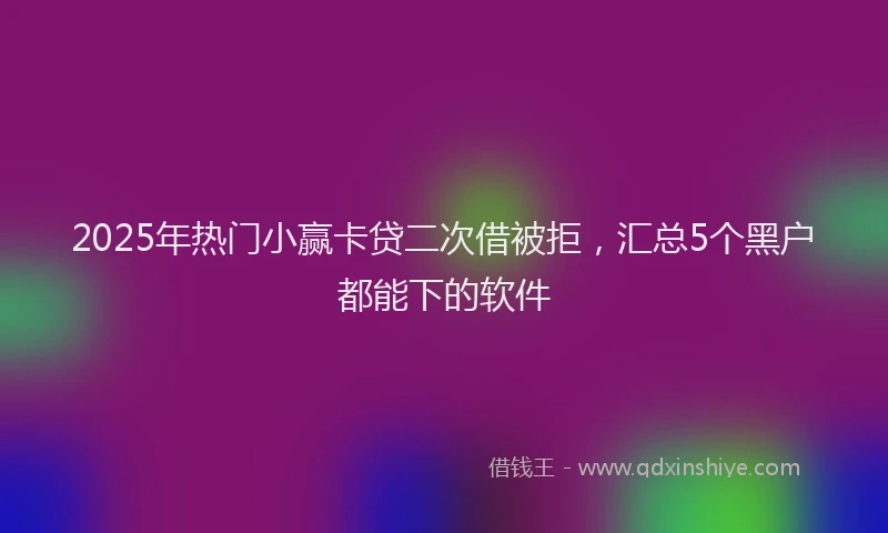 2025年热门小赢卡贷二次借被拒，汇总5个黑户都能下的软件