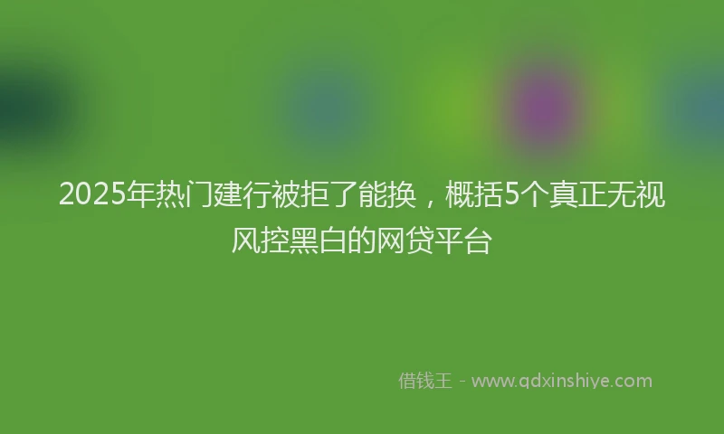2025年热门建行被拒了能换，概括5个真正无视风控黑白的网贷平台