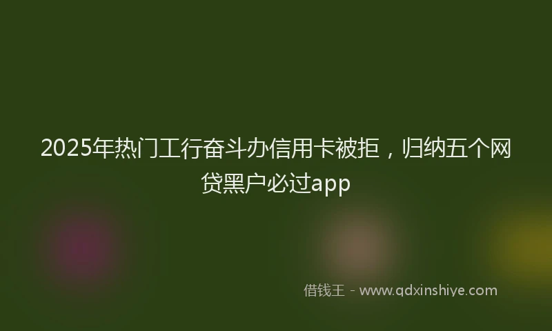 2025年热门工行奋斗办信用卡被拒，归纳五个网贷黑户必过app