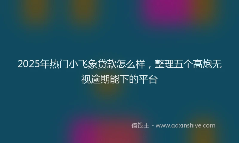 2025年热门小飞象贷款怎么样，整理五个高炮无视逾期能下的平台