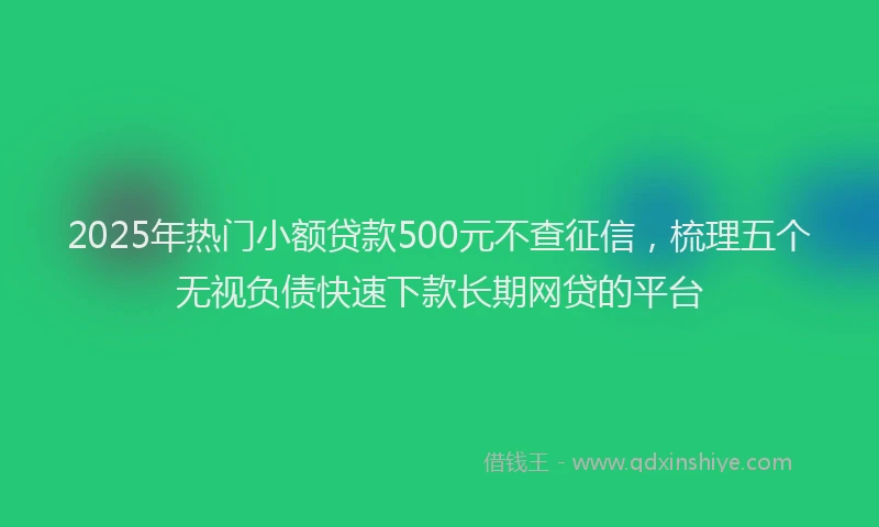 2025年热门小额贷款500元不查征信，梳理五个无视负债快速下款长期网贷的平台