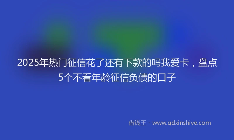 2025年热门征信花了还有下款的吗我爱卡，盘点5个不看年龄征信负债的口子