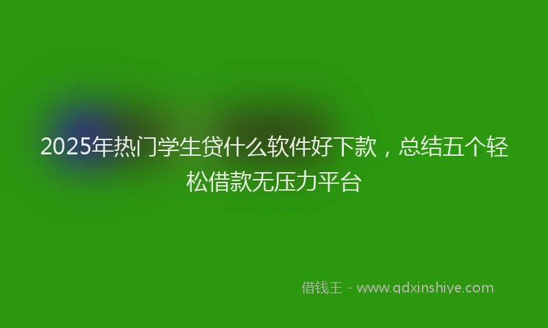 2025年热门学生贷什么软件好下款，总结五个轻松借款无压力平台