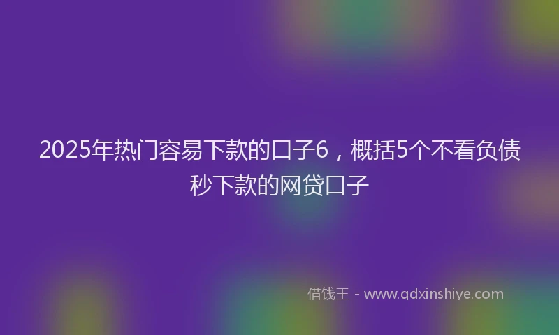 2025年热门容易下款的口子6，概括5个不看负债秒下款的网贷口子