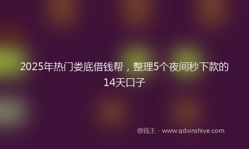 2025年热门娄底借钱帮，整理5个夜间秒下款的14天口子