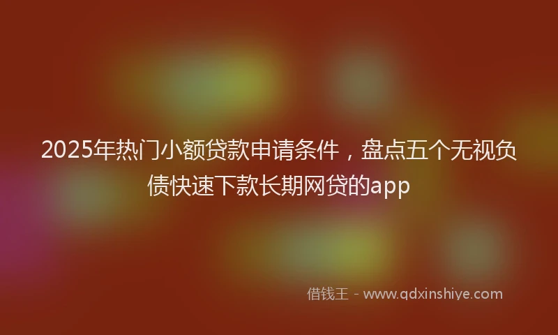 2025年热门小额贷款申请条件，盘点五个无视负债快速下款长期网贷的app