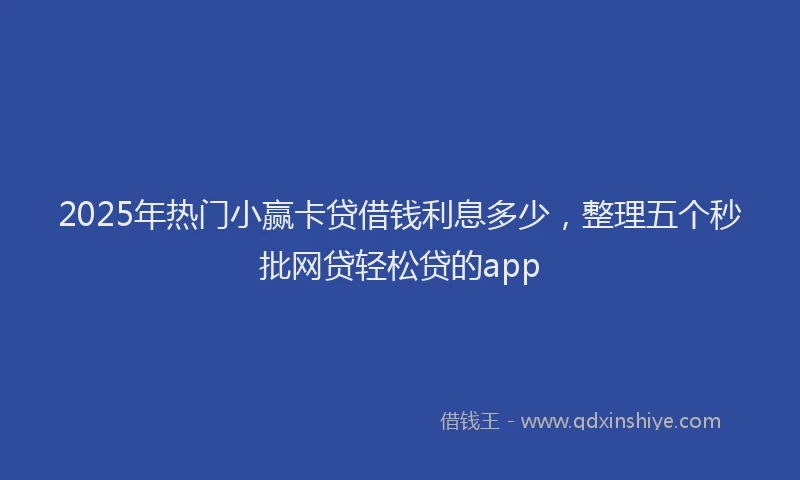2025年热门小赢卡贷借钱利息多少，整理五个秒批网贷轻松贷的app