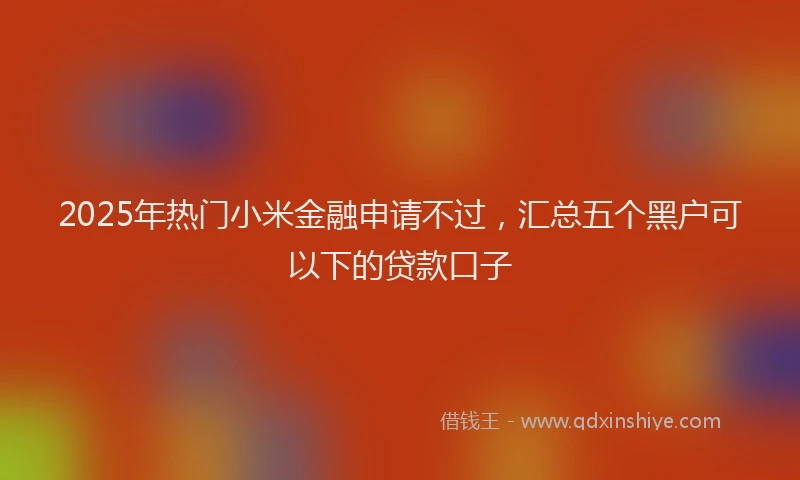 2025年热门小米金融申请不过，汇总五个黑户可以下的贷款口子