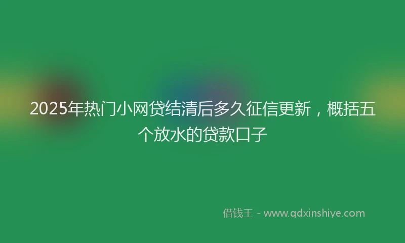 2025年热门小网贷结清后多久征信更新，概括五个放水的贷款口子