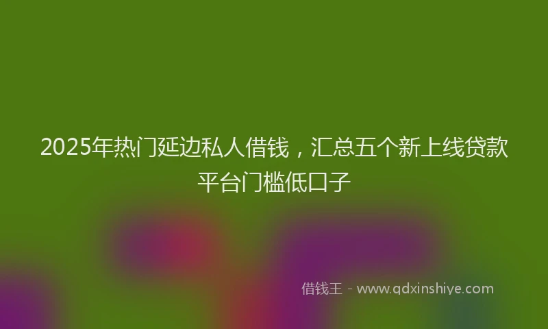 2025年热门延边私人借钱，汇总五个新上线贷款平台门槛低口子
