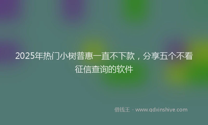 2025年热门小树普惠一直不下款，分享五个不看征信查询的软件