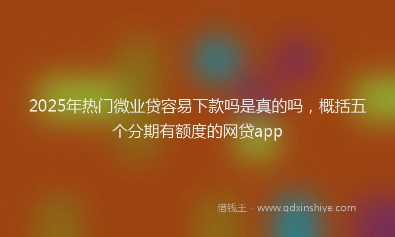 2025年热门微业贷容易下款吗是真的吗，概括五个分期有额度的网贷app