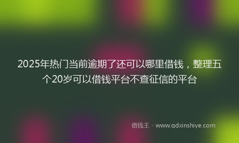 2025年热门当前逾期了还可以哪里借钱，整理五个20岁可以借钱平台不查征信的平台