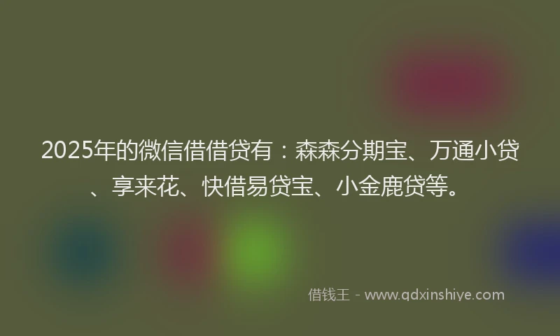2025年的微信借借贷有：森森分期宝、万通小贷、享来花、快借易贷宝、小金鹿贷等。