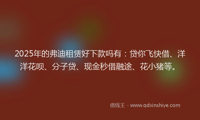 2025年的弗迪租赁好下款吗有：贷你飞快借、洋洋花呗、分子贷、现金秒借融途、花小猪等。