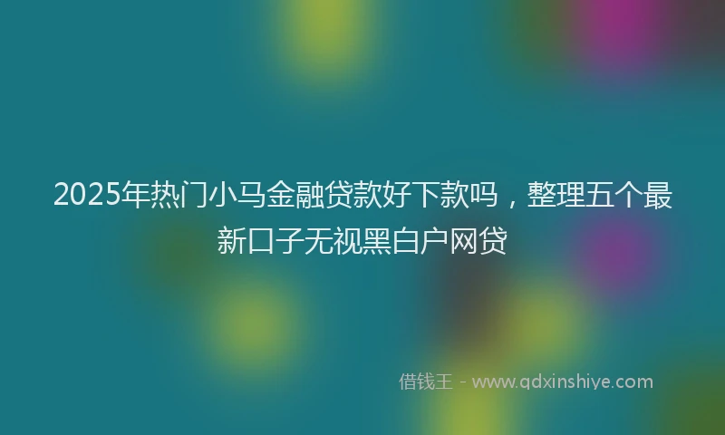 2025年热门小马金融贷款好下款吗，整理五个最新口子无视黑白户网贷