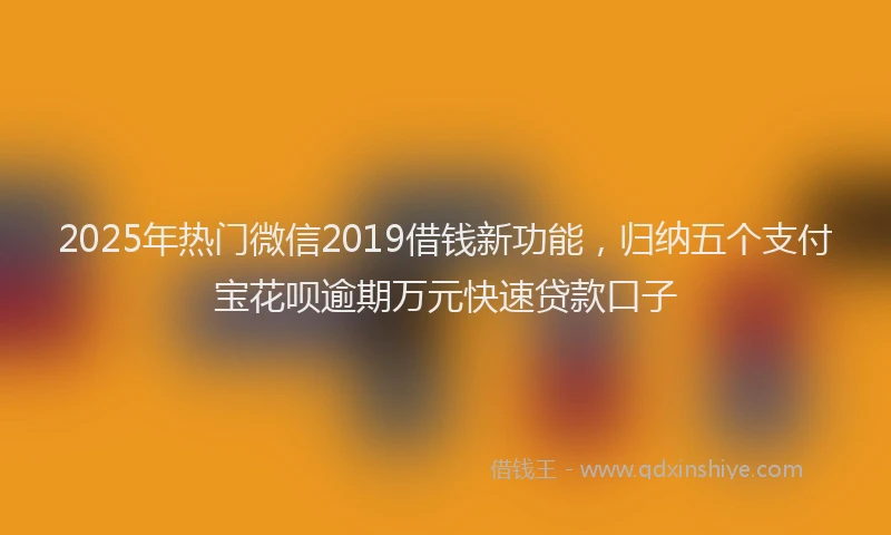 2025年热门微信2019借钱新功能，归纳五个支付宝花呗逾期万元快速贷款口子
