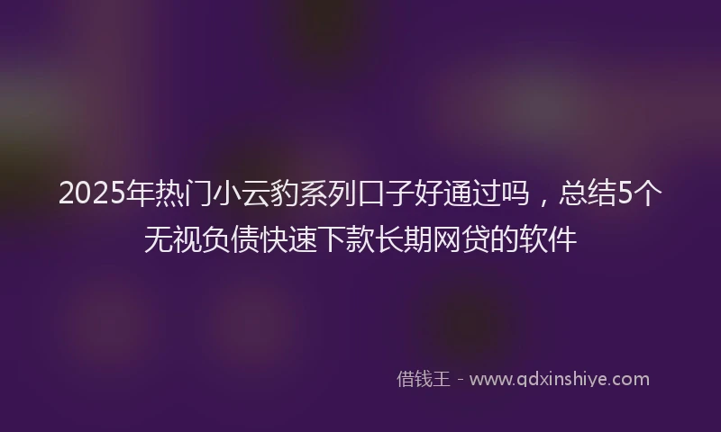 2025年热门小云豹系列口子好通过吗，总结5个无视负债快速下款长期网贷的软件