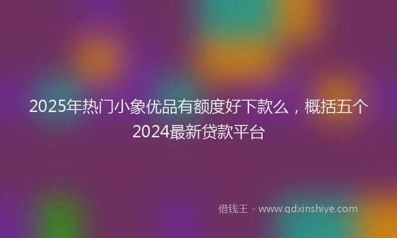 2025年热门小象优品有额度好下款么，概括五个2024最新贷款平台
