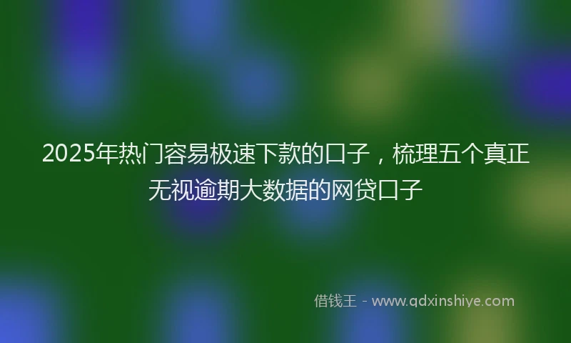 2025年热门容易极速下款的口子，梳理五个真正无视逾期大数据的网贷口子