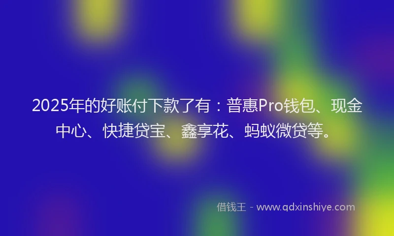 2025年的好账付下款了有：普惠Pro钱包、现金中心、快捷贷宝、鑫享花、蚂蚁微贷等。