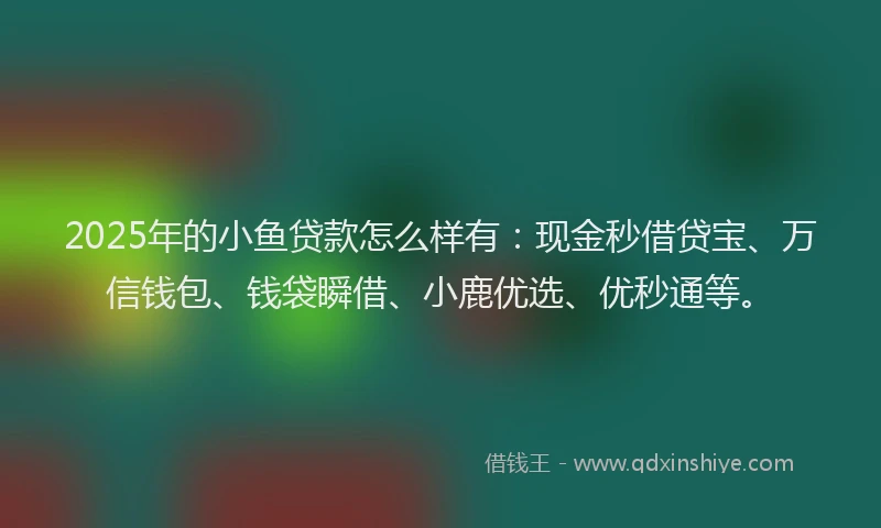 2025年的小鱼贷款怎么样有：现金秒借贷宝、万信钱包、钱袋瞬借、小鹿优选、优秒通等。