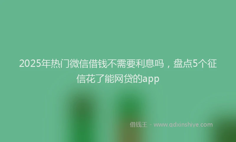 2025年热门微信借钱不需要利息吗，盘点5个征信花了能网贷的app