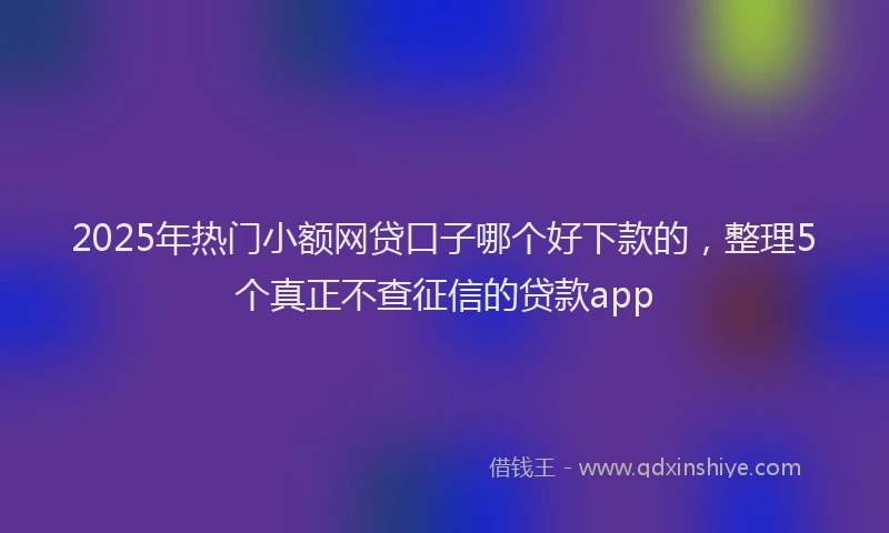 2025年热门小额网贷口子哪个好下款的，整理5个真正不查征信的贷款app
