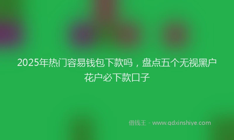 2025年热门容易钱包下款吗，盘点五个无视黑户花户必下款口子