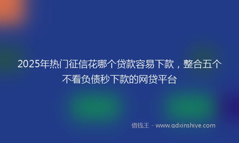 2025年热门征信花哪个贷款容易下款，整合五个不看负债秒下款的网贷平台