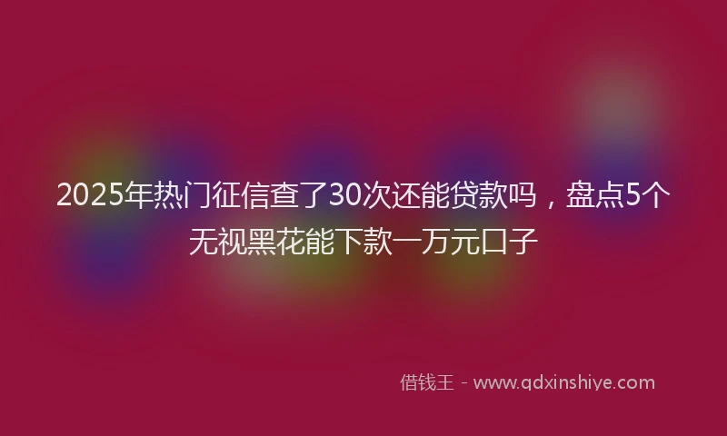 2025年热门征信查了30次还能贷款吗，盘点5个无视黑花能下款一万元口子