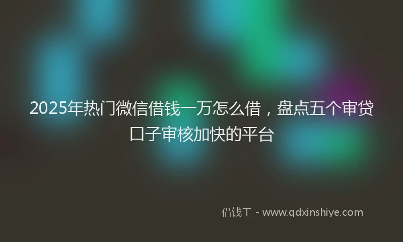 2025年热门微信借钱一万怎么借，盘点五个审贷口子审核加快的平台
