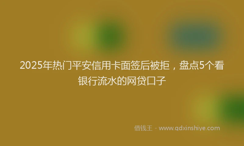 2025年热门平安信用卡面签后被拒，盘点5个看银行流水的网贷口子