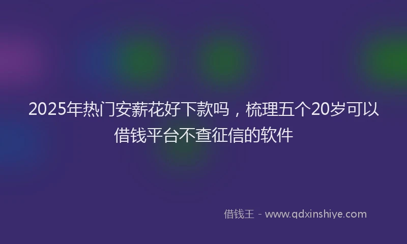 2025年热门安薪花好下款吗，梳理五个20岁可以借钱平台不查征信的软件