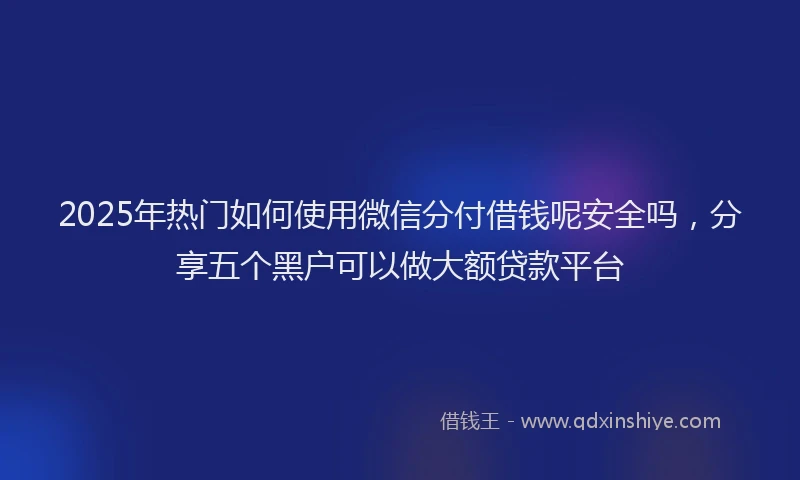 2025年热门如何使用微信分付借钱呢安全吗，分享五个黑户可以做大额贷款平台