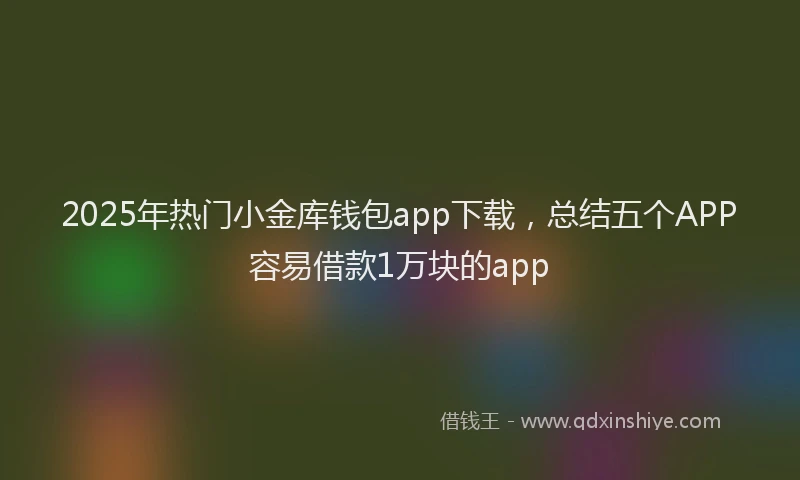 2025年热门小金库钱包app下载，总结五个APP容易借款1万块的app