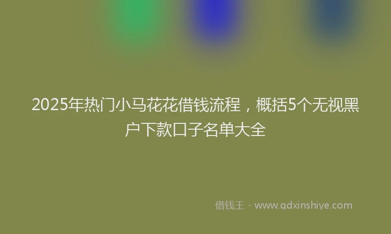 2025年热门小马花花借钱流程，概括5个无视黑户下款口子名单大全