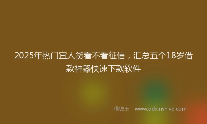 2025年热门宜人货看不看征信，汇总五个18岁借款神器快速下款软件