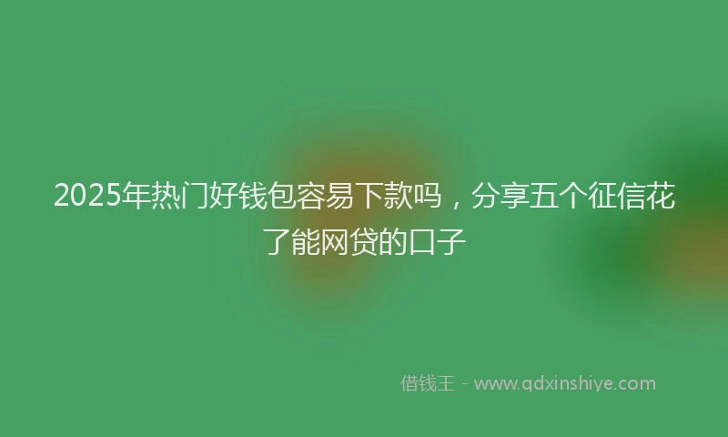 2025年热门好钱包容易下款吗，分享五个征信花了能网贷的口子