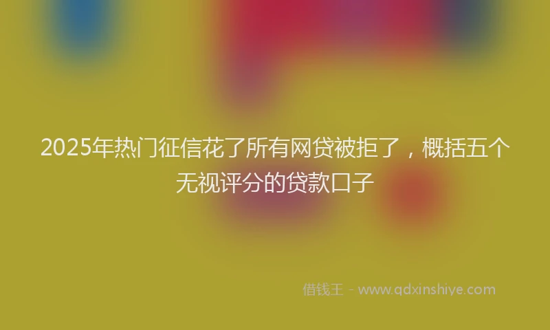 2025年热门征信花了所有网贷被拒了，概括五个无视评分的贷款口子