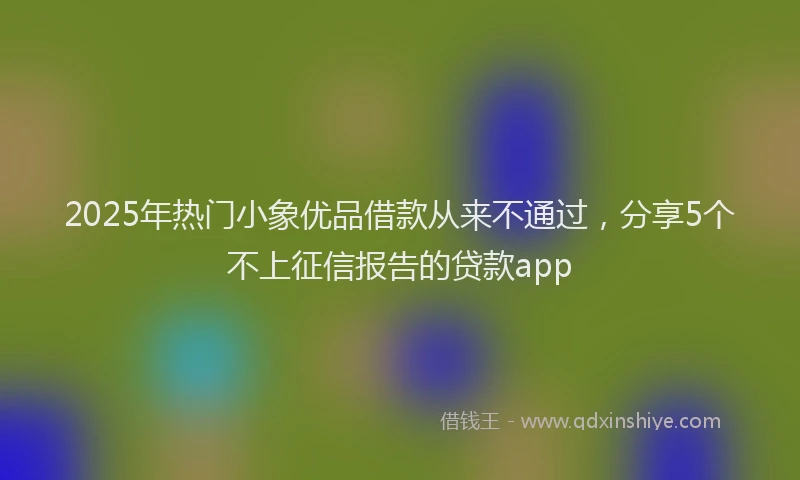 2025年热门小象优品借款从来不通过，分享5个不上征信报告的贷款app