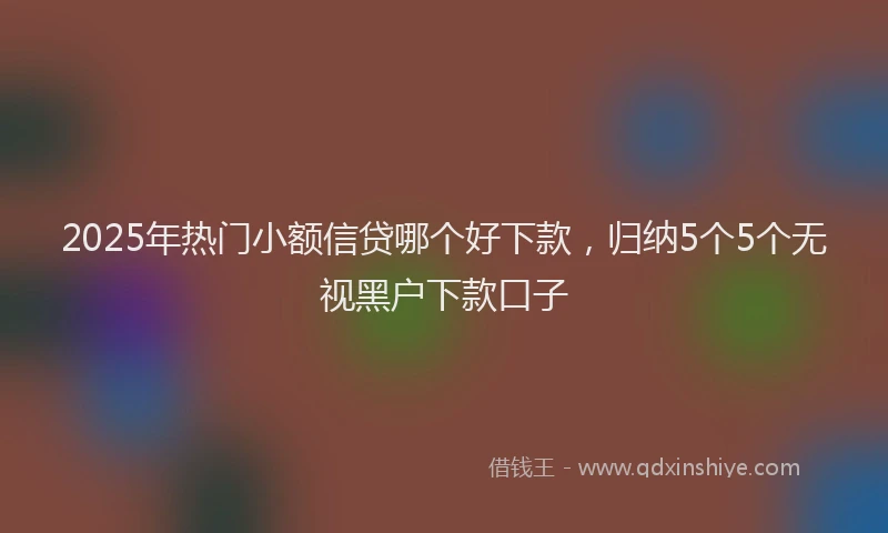 2025年热门小额信贷哪个好下款，归纳5个5个无视黑户下款口子