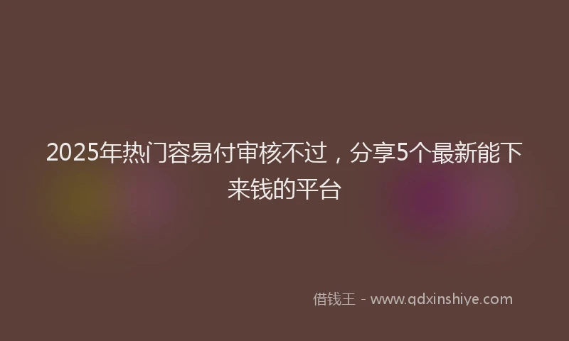 2025年热门容易付审核不过，分享5个最新能下来钱的平台