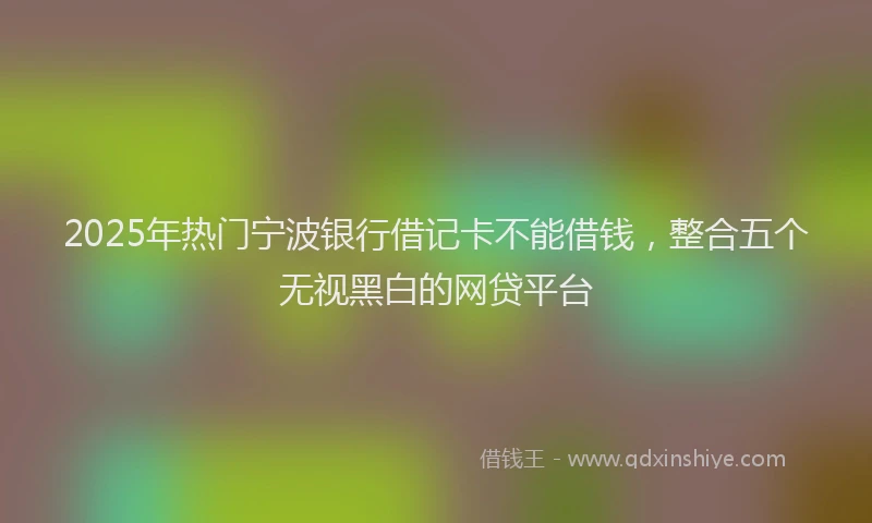 2025年热门宁波银行借记卡不能借钱，整合五个无视黑白的网贷平台